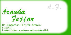 aranka fejfar business card